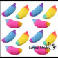 1 Random Rainbow Colored Squishy Sand Banana Toy