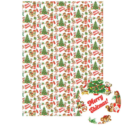Merry Shitmas! Gift Wrapping Paper (Roll of 3 Sheets)