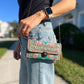 Umays Boho - Green Crossbody Bag, Rug Design Shoulder Bag, Small Cute Bag