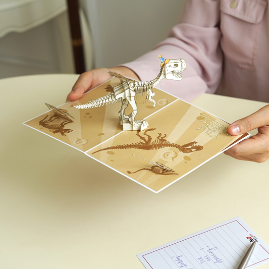 Birthday Fossil 3D Pop-Up Jurassic Dinosaur Card