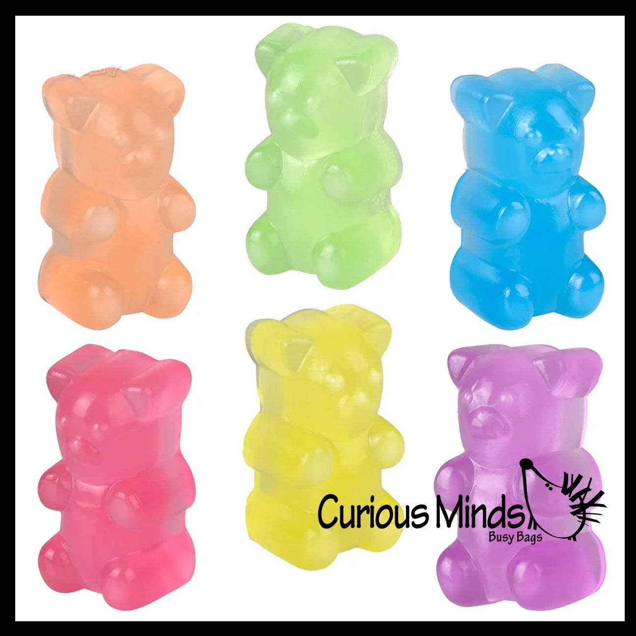 1 Bag of 6 Gummy Bear Squishy Mochi Fidget