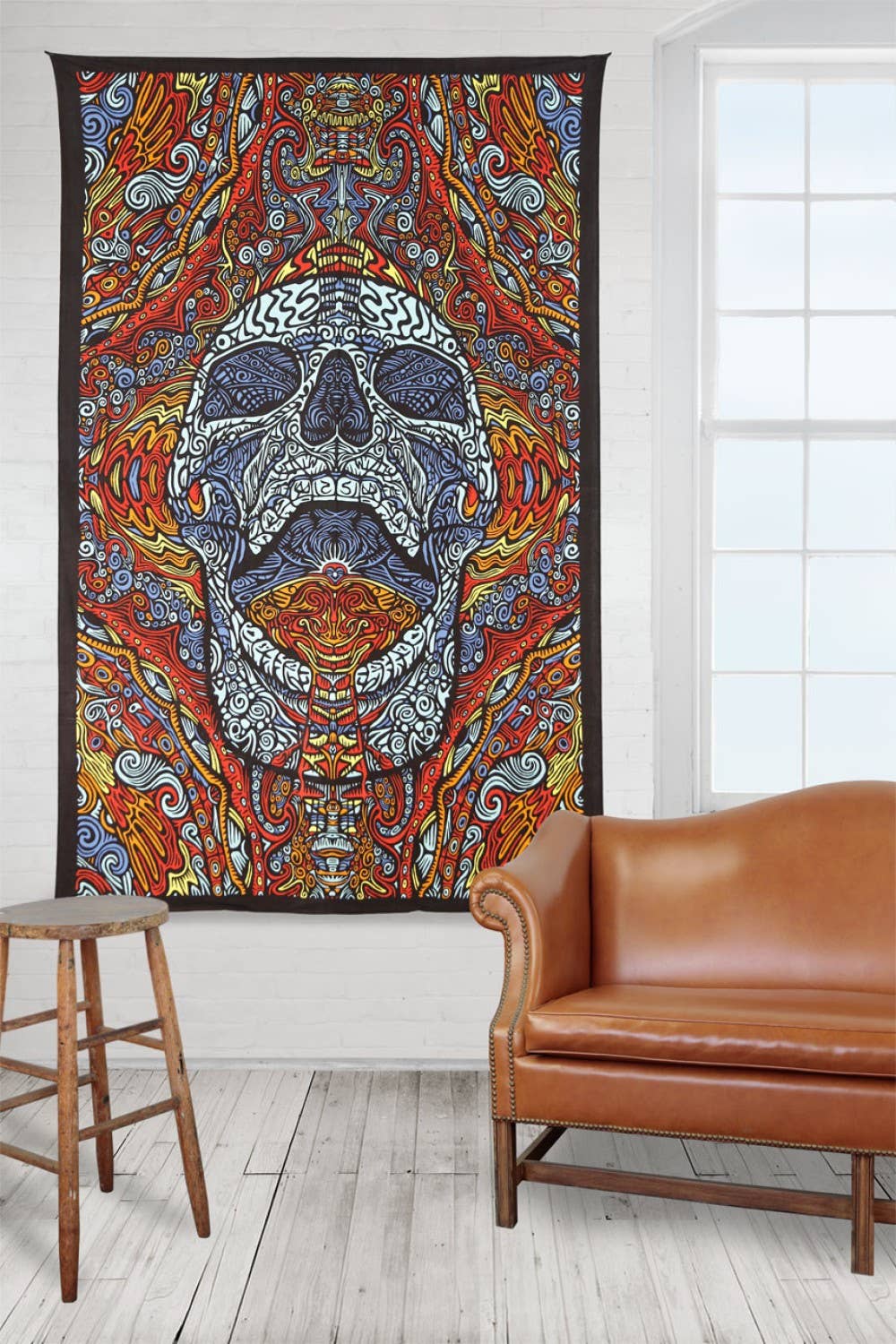 Sunshine Joy - 3D Tapestry Mindful Skull Hanger Packaged Tapestries Hippie