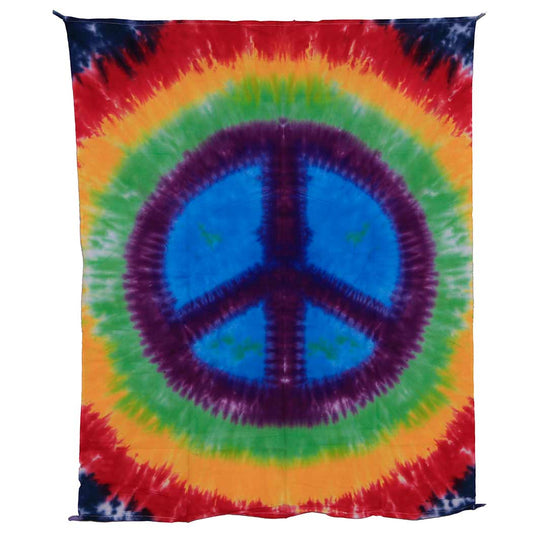Rainbow Tie Dye Peace Tapestry - 30x45