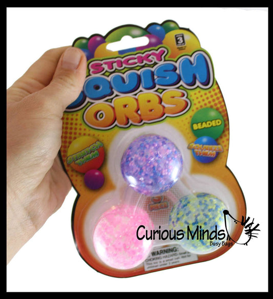 Small 1.5" Confetti Bead Ball Set with Thick Gel.  1 Set