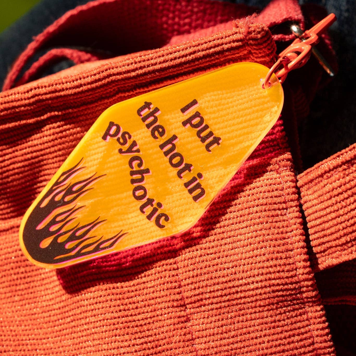Hot in Psychotic Motel Keychain