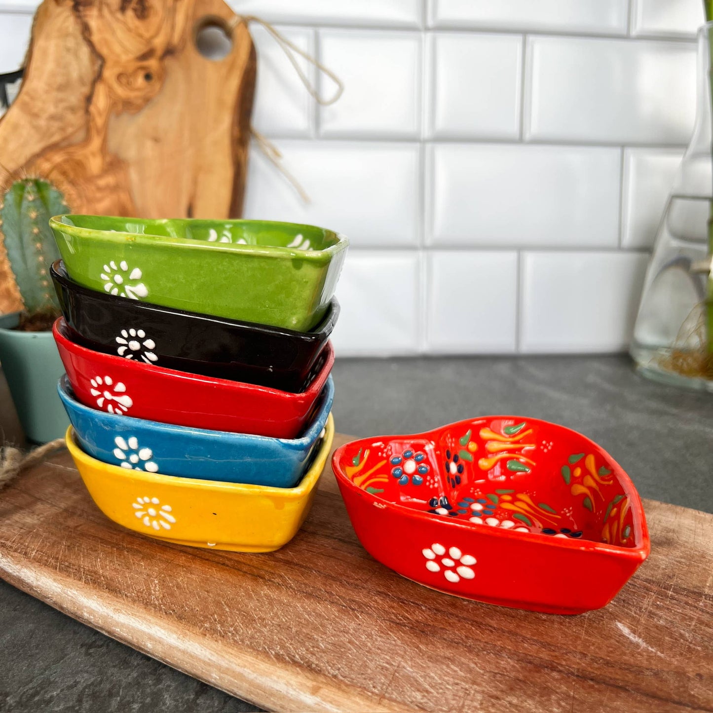Umays Boho - Heart Shaped Trinket Dish, Pinch Bowls, Cute Kitchen Decor