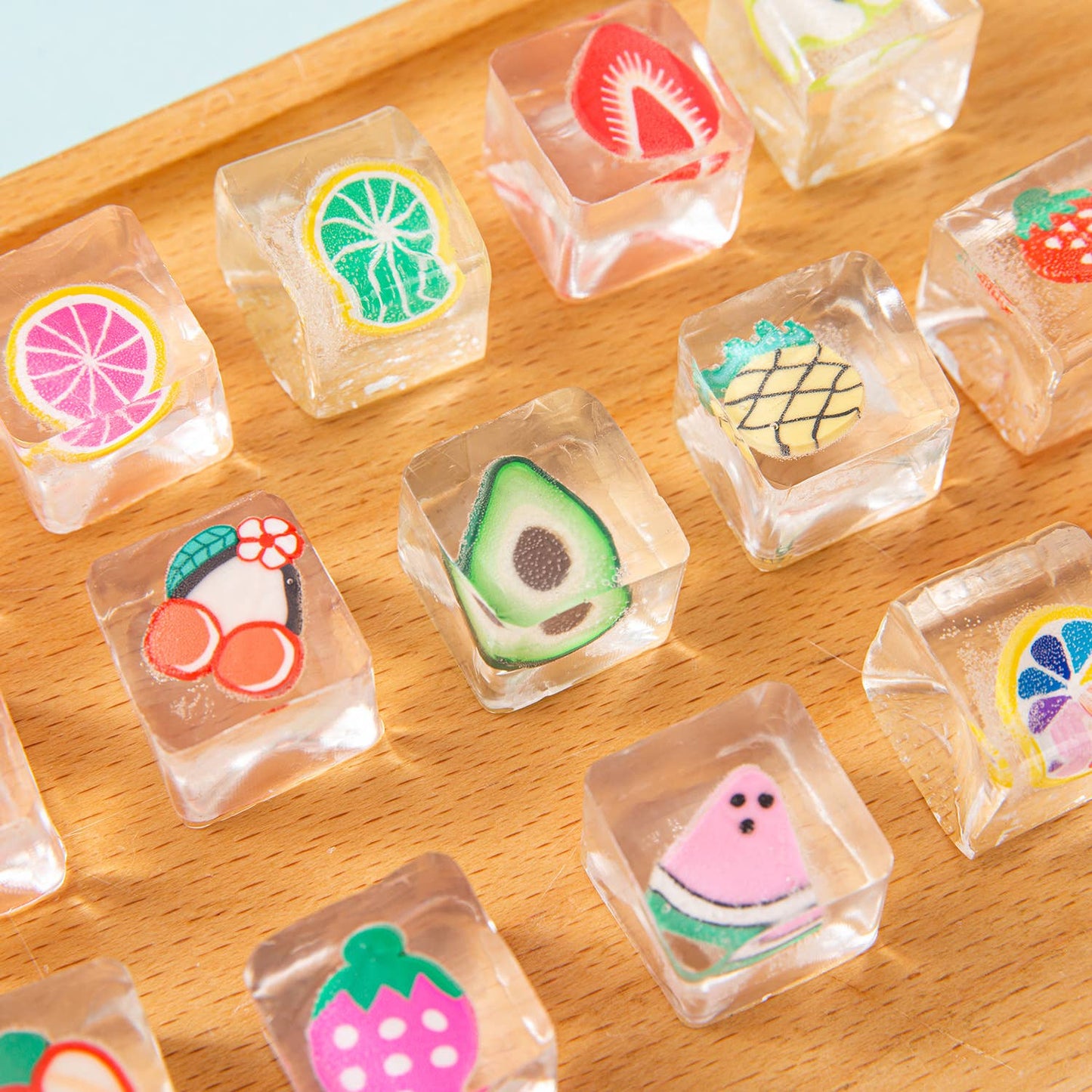 Mini Fruit Jelly Squishy Cubes squeeze toys