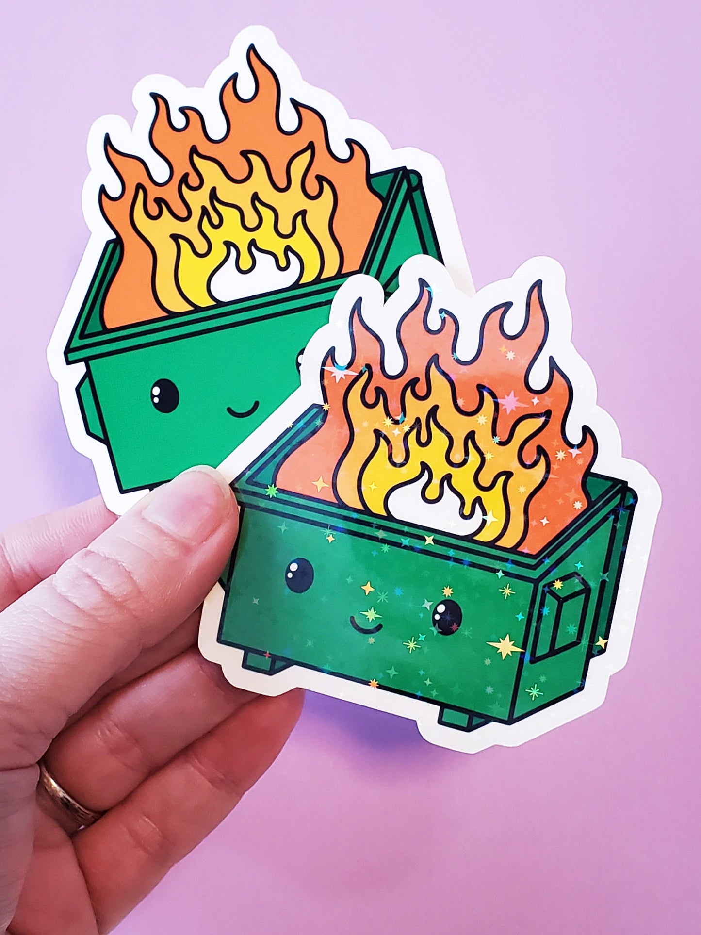 Vinyl Sticker | Dumpster Fire Green Edition: Glossy