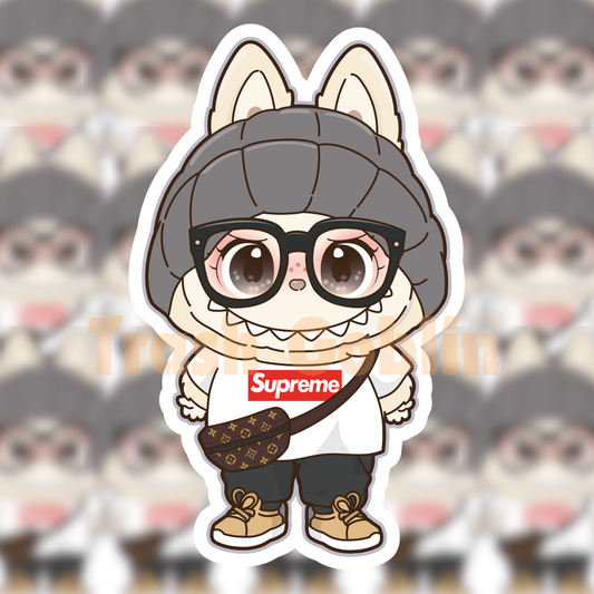 Luxury Outfit Labubu Vinyl Sticker