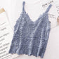 Funkyrel® Atzbranding Limited - Solid Color Crochet Lace Hollow Camisole Top