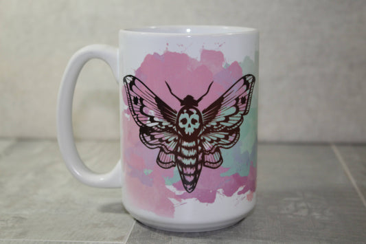 Pastel Death's Head Moth // 15 Oz. Ceramic Mug