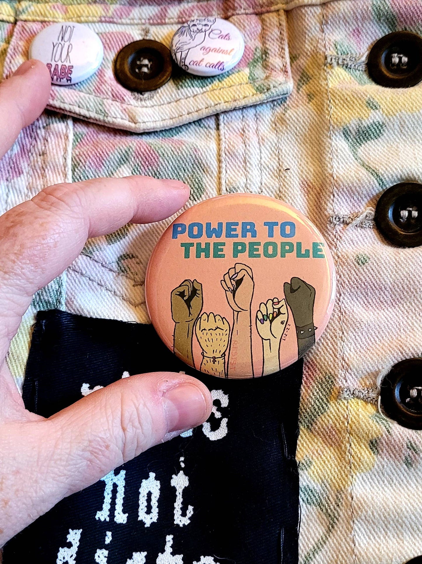Femmearchist - Power to the People Large Two Inch Button