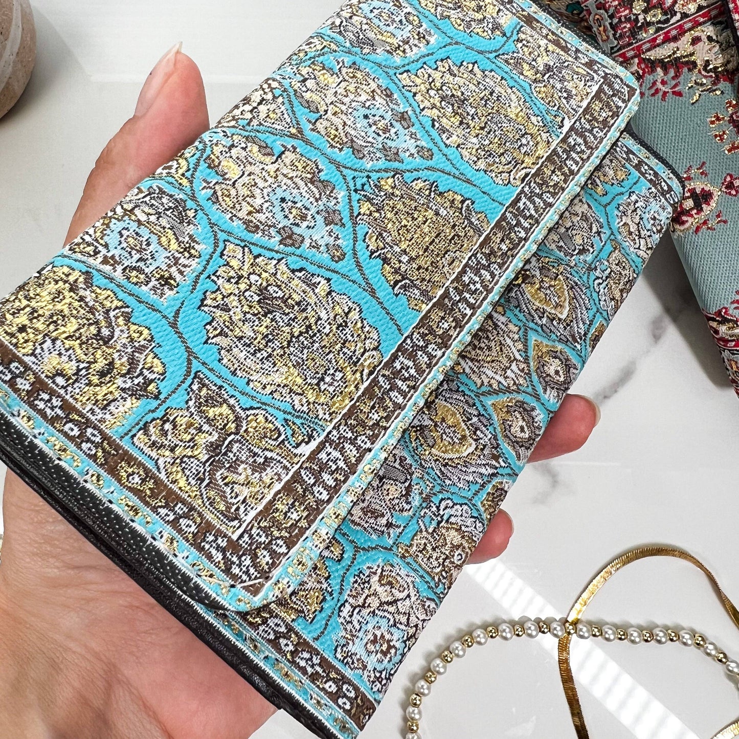 Umays Boho - Small Blue Wallet, Cute Boho Wallet, Handmade Wallet