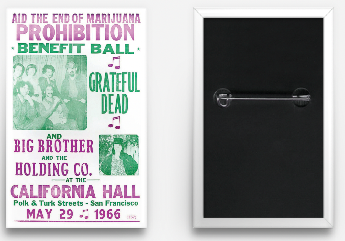 Showprint  Concert Poster Buttons 1.75" x 2.75"