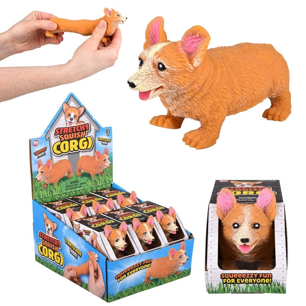 4" STRETCHY, SQUISH CORGI 1PC