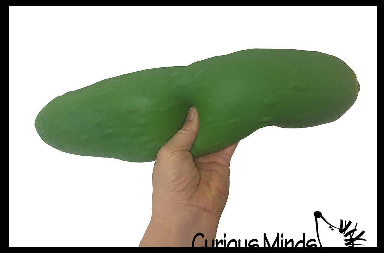 Curious Minds Toys - 1 Jumbo Doh Pickle Soft Slow Rise- Filled Squeeze Squish