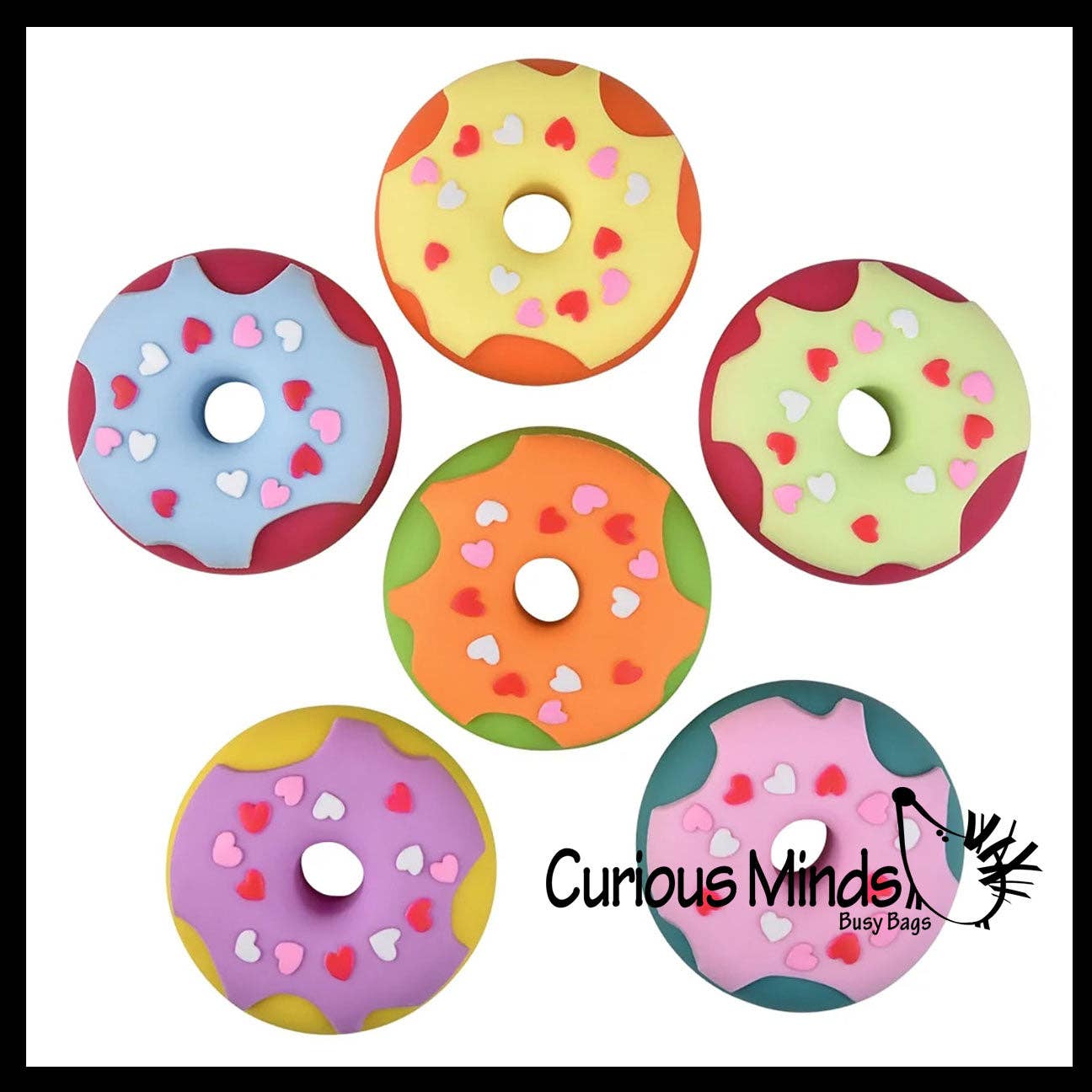 1 Donut Doughnut Soft Doh Filled Stretch Ball with Removable Frosting