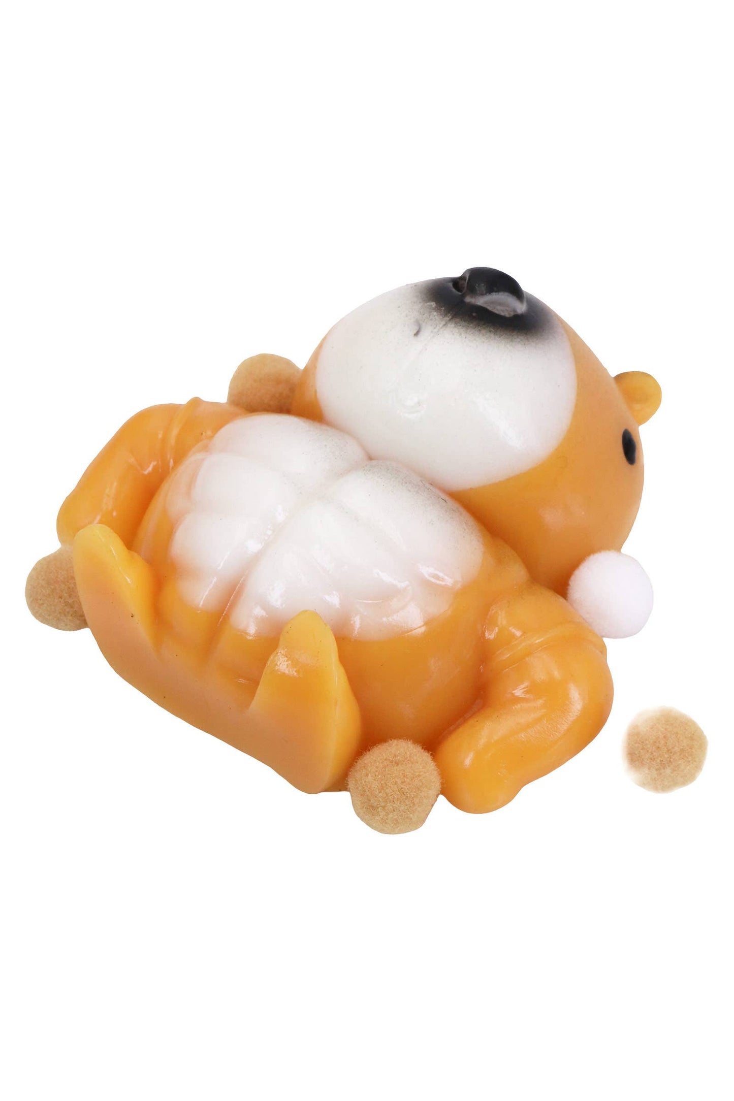 Buff Chipmunk Pom Pom Sticky Mochi Squishy Bag - 1PC