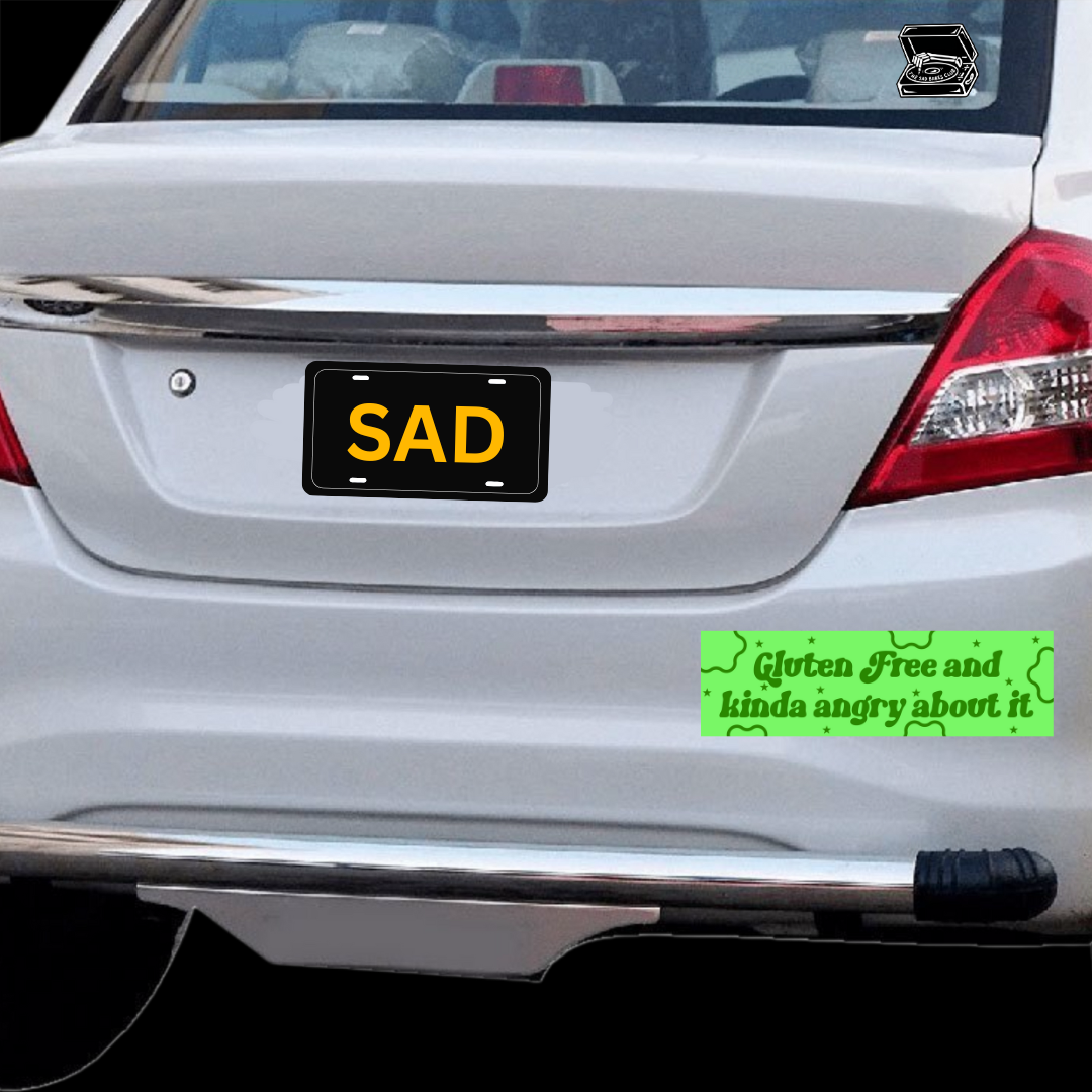 Gluten free and angry bumper sticker