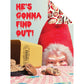 Creepy Santa Is Gonna Find Out Gift Wrapping Paper. Folded Flat Wrap 3 Sheets