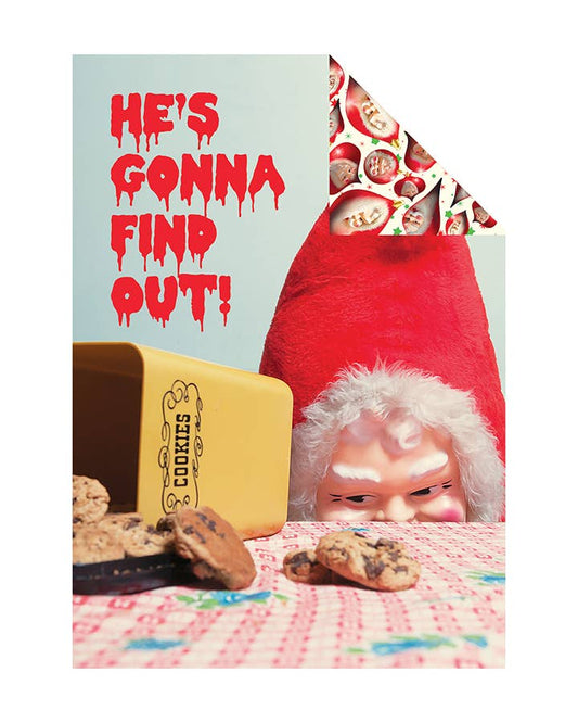 Creepy Santa Is Gonna Find Out Gift Wrapping Paper. Folded Flat Wrap 3 Sheets