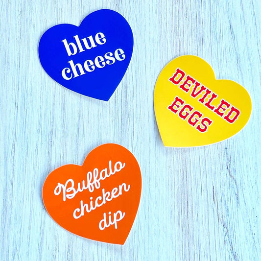The Silver Spider - Deviled eggs Heart Sticker restaurant Foodie gifts