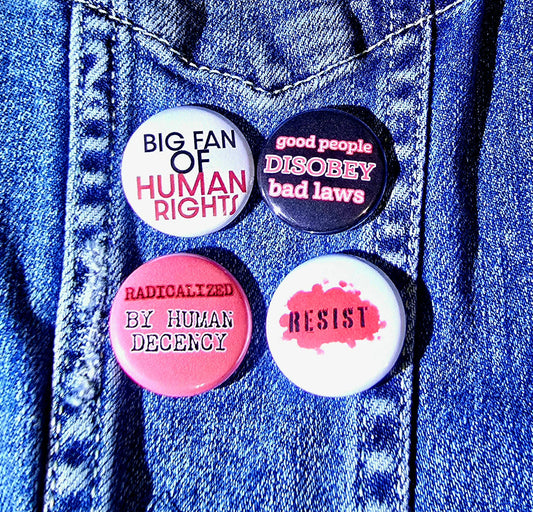 Resist Set of 4 - One Inch Mini Buttons