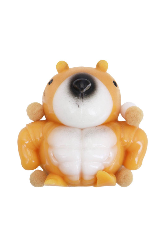 Buff Chipmunk Pom Pom Sticky Mochi Squishy Bag - 1PC