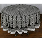 Sunshine Joy - Round Tablecloth Tapestry Black & White Fringed