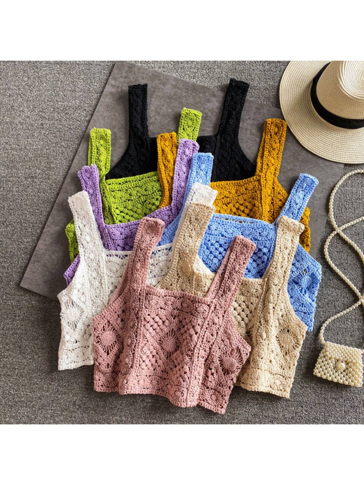 Funkyrel® Atzbranding Limited - Crosa - Vintage Crochet Camisole Tank Top