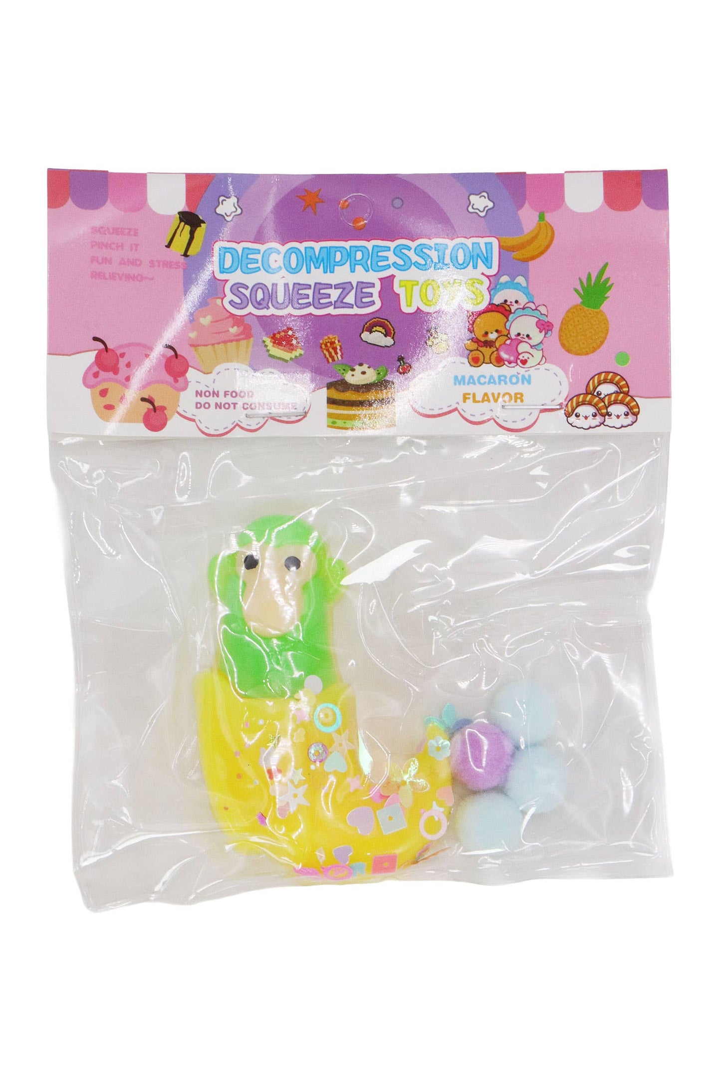 Italian Brain Rot Memes Mochi Pom Pom Squishy Bag - 1 PC
