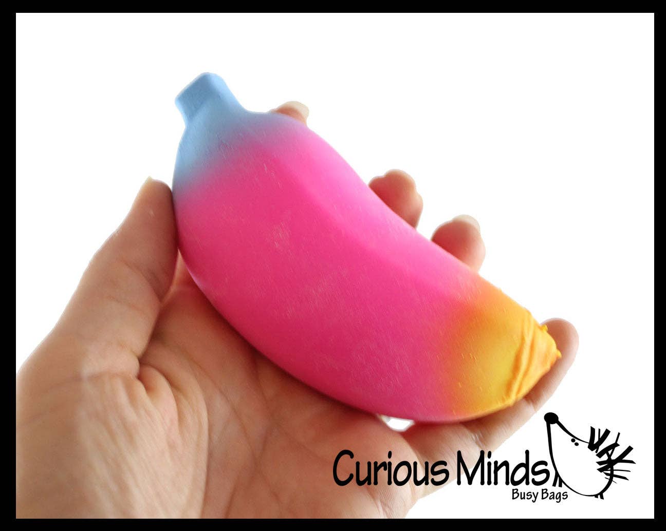 1 Random Rainbow Colored Squishy Sand Banana Toy