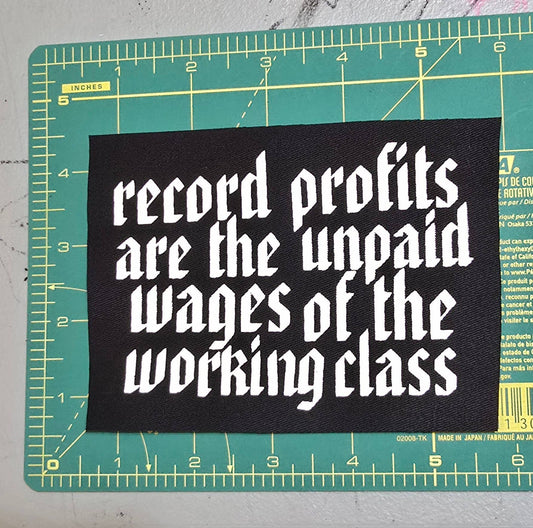 Record Profits Sew On Punk Patch