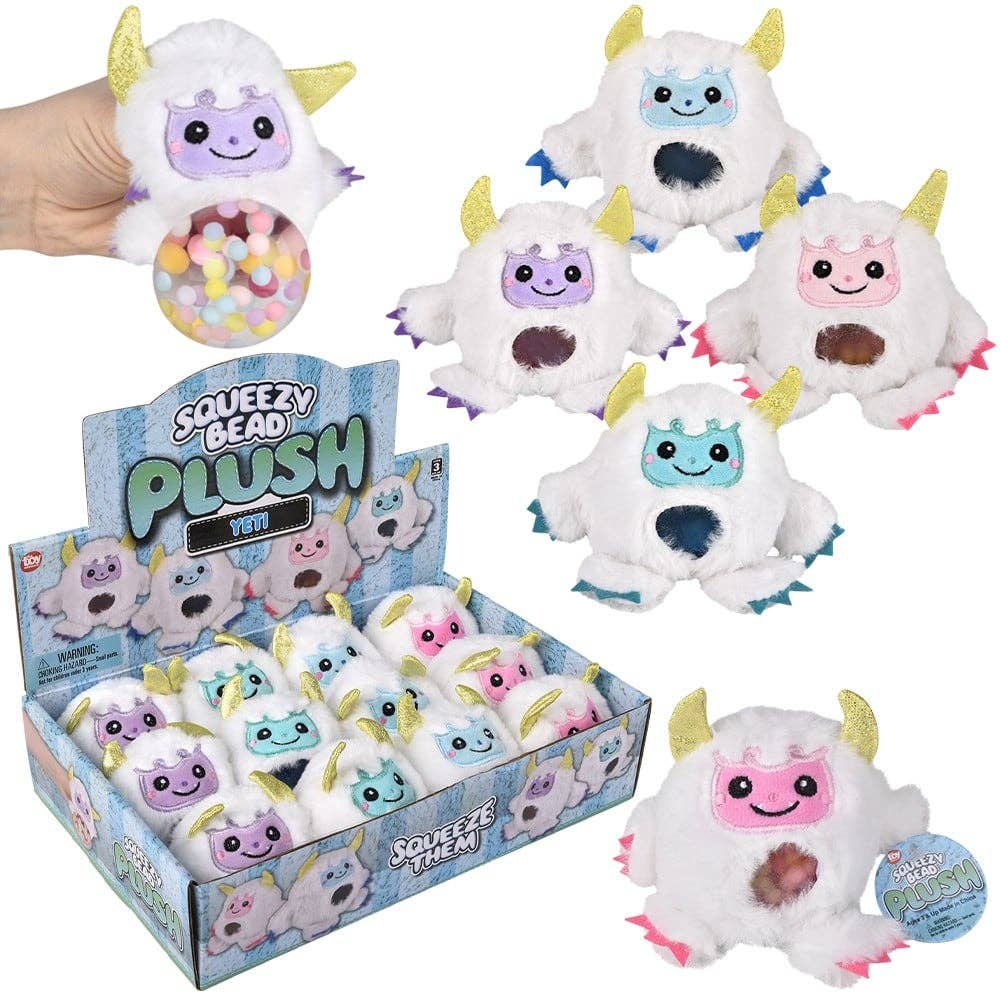 3" Yeti Squeezy Bead Plush Ball - 1PC