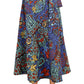 Wrap Skirt With Zip Pocket Blue Burst NWT