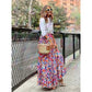 Ekartini - Summer Women's Printed Maxi Skirt Casual Beach Loose Wide Swing