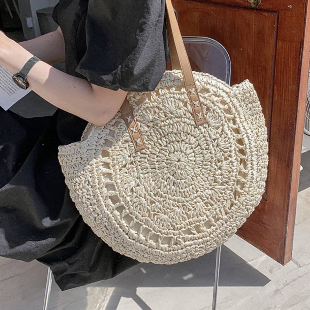 Funkyrel® Atzbranding Limited - Cosbai - Round Hollow Woven Bag