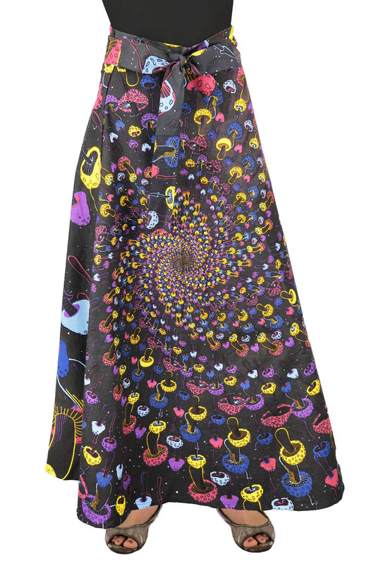 Wrap Skirt With Zip Pocket Magic Mushroom -NWT