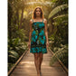 DK Hawaii - Floral Hibiscus Monstera Woman's Summer Dress