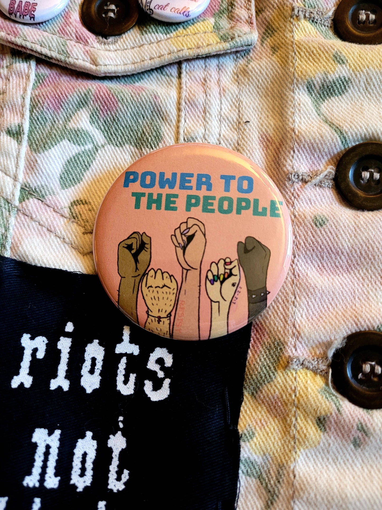 Femmearchist - Power to the People Large Two Inch Button