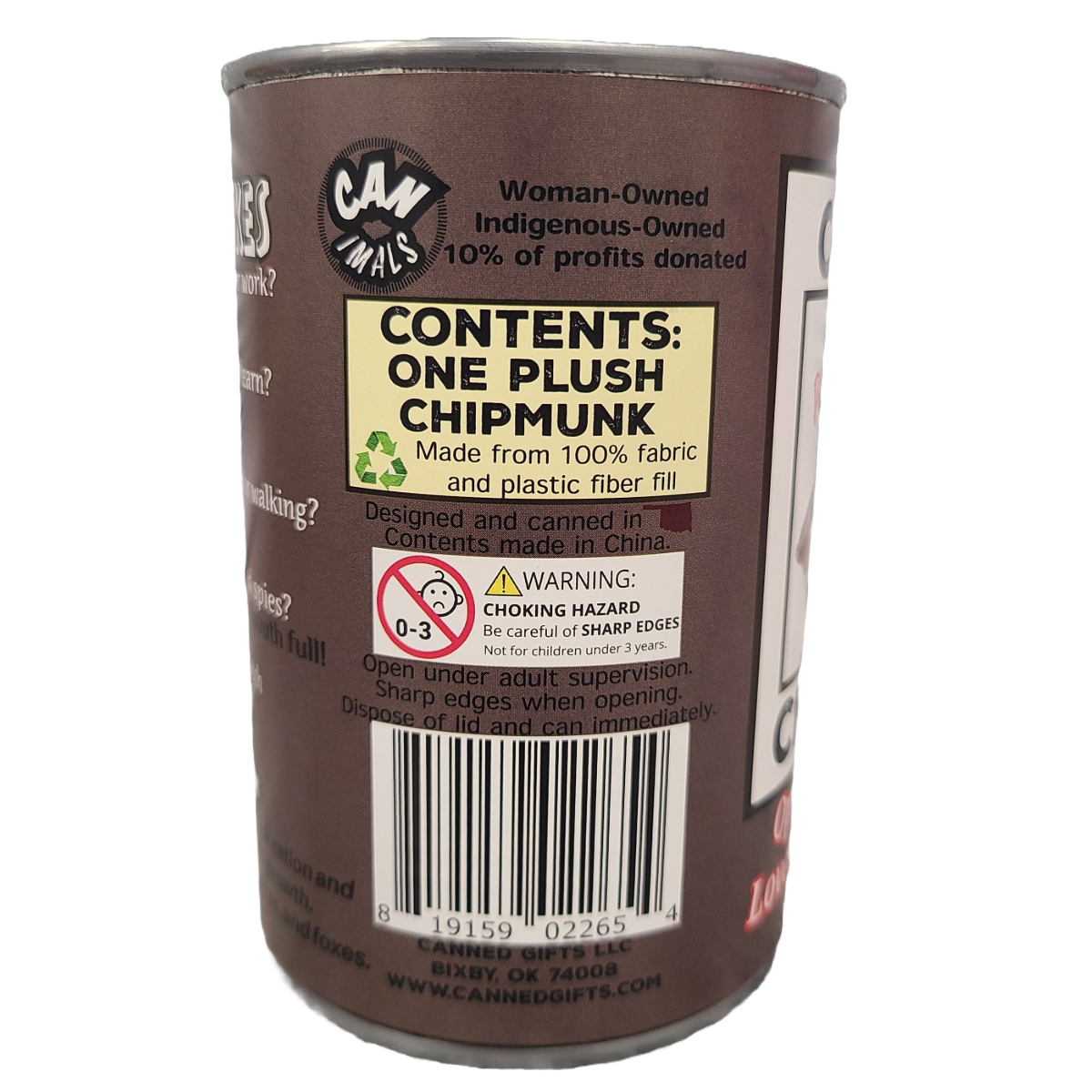 Canned Chipmunk | Stuffed Animal Plush | Funny Jokes