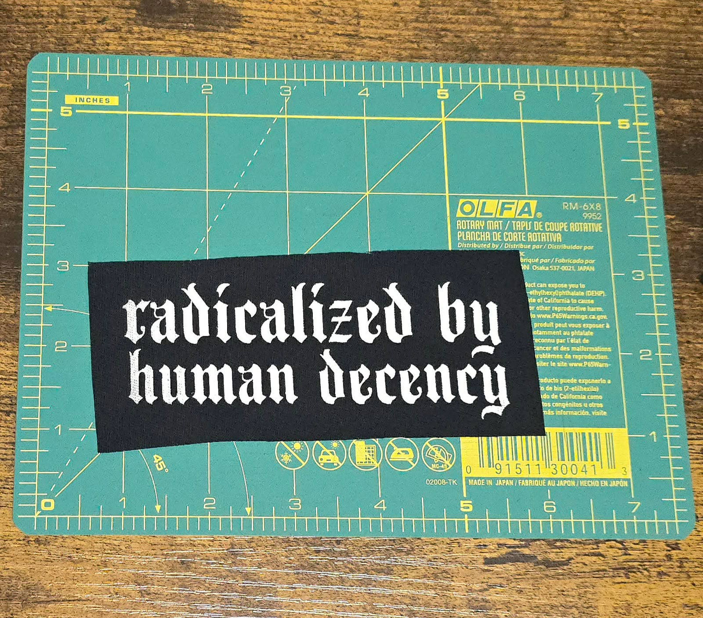 Femmearchist - Radicalized by Human Decency Sew On Patch