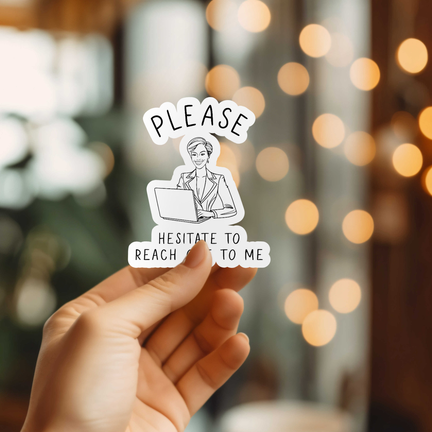 Please Hesitate Vinyl Sticker