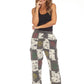 Rising International Inc - Cotton BW Mushroom  sun moon Patchwork Trouser D575