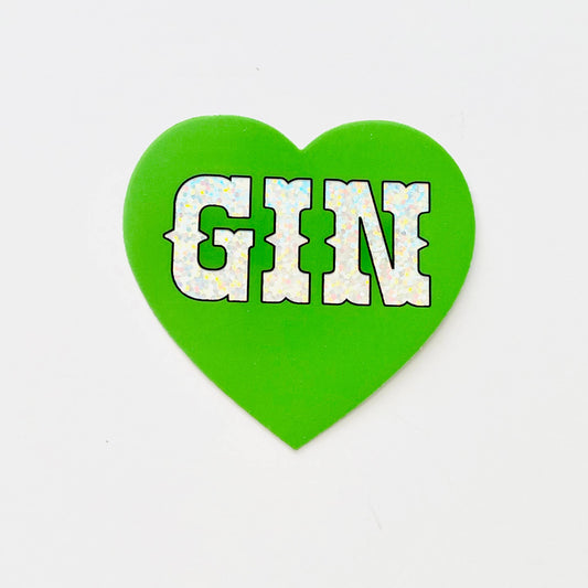 The Silver Spider - Gin sparkly Heart Sticker restaurant bar gifts