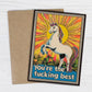 Bad Betty Greeting Co. - You're The Fucking Best - Unicorn Encouragement Card