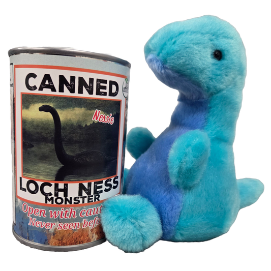 Canned Loch Ness Monster | Stuffed Plush in a Can