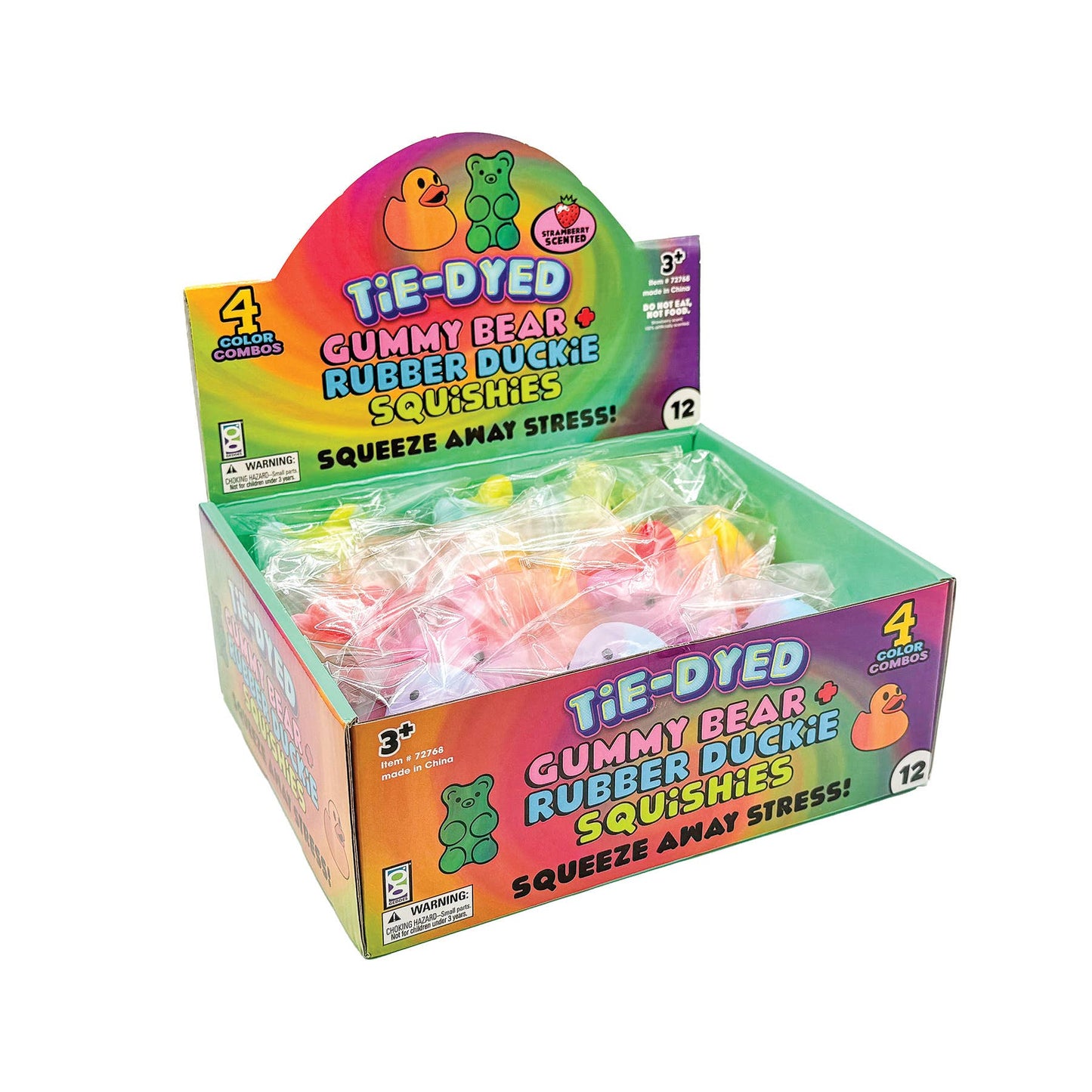 Geddes - SCENTED TIE DYED SQUISHY GUMMY BEAR AND DUCKIE   12/DSP