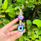 Umays Boho - Macrame Keychain with Glass Evil Eye, Boho Keychain