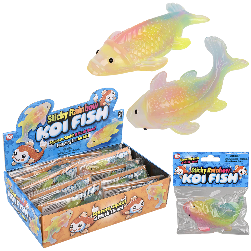 4.5" STICKY RAINBOW KOI FISH